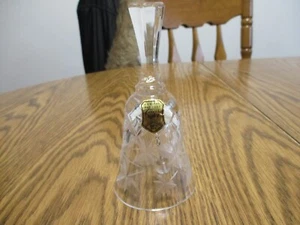 HANDGESCHLIFFENE BLEIKRISTALLGLAS GLOCKE KLAR AHORNBLATT DESIGN MADE IN POLAND - Bild 1 von 5