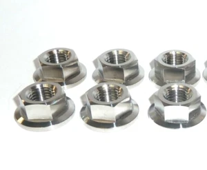 Yamaha YZ400F ALL YEARS TITANIUM GR5 REAR SPROCKET NUTS KIT 6 NUTS M8 NO RUST - Picture 1 of 8