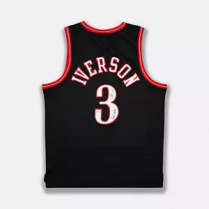 Allen Iverson Philadelphia 76ers signiertes "HOF 2K16" Pro Style schwarzes Trikot BAS - Bild 1 von 2