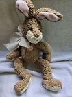 Giftcraft Brown Bunny Plush-Easter Toy W/Bow/Heart Patch 21" Floppy Arms/Legs