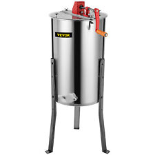 3-Frame Honey Extractor Manual Centrifuge Equipment Drum w/ Adjustable Stands