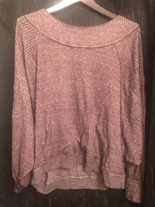 Free People braun Thermo Waffel Strick Oberteil Langarmshirt Medium - Bild 1 von 4