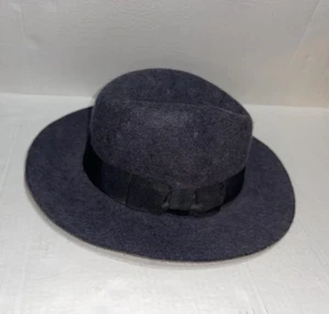 HAT ATTACK New York grau mit schwarzer Schleife 100% Wollfilz Hut elegant Vintage - Bild 1 von 7