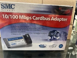NEW SMC Pcmcia Ethernet Cardbus Adapter 10/100 mbps SMC8036TX - Factory Sealed - Photo 1/2