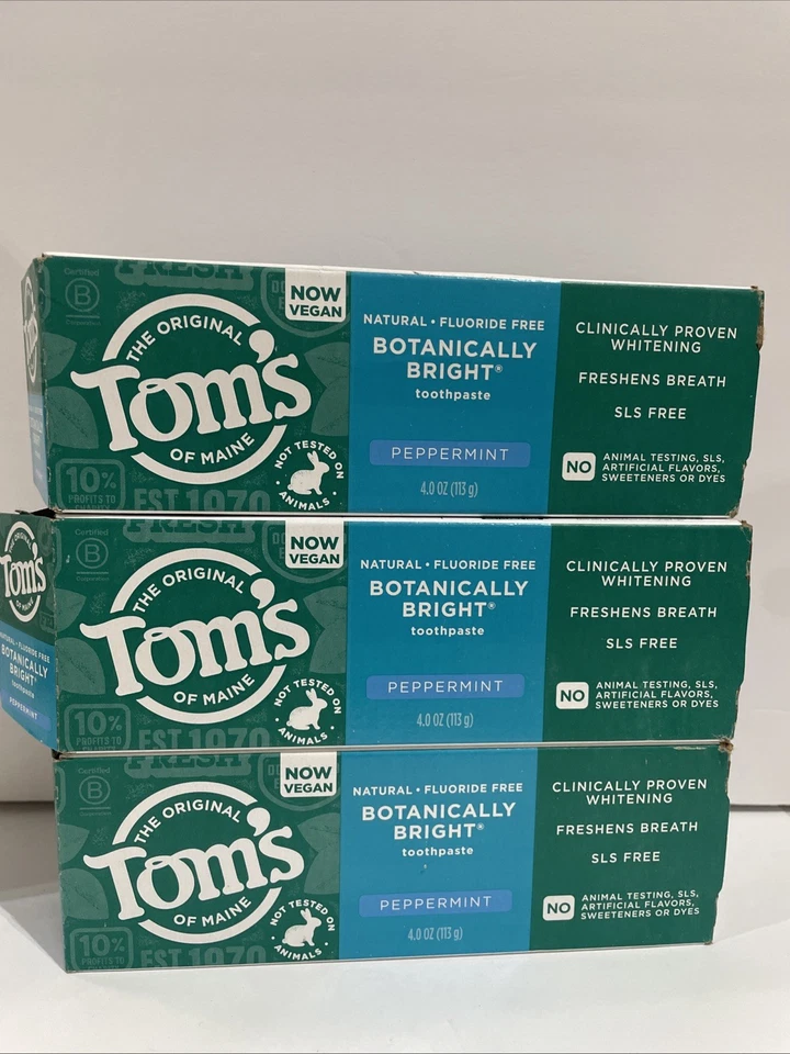 (3) Tom's of Maine Toothpaste Rapid Relief Sensitive Fresh Mint 4 Oz Box Damaged - Image 1 of 1