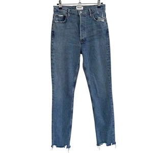 AGOLDE Nico Skinny Jeans Size 26 in Rooted Wash Distressed Raw Hem - Picture 1 of 11