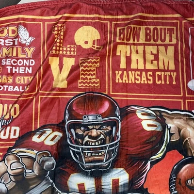 Cobertor Kansas City Chiefs time de futebol americano NFL 50x60" multicolorido - Imagem 1 de 4