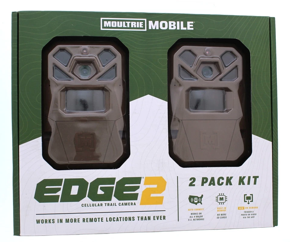 Moultrie Mobile Edge 2 36MP Cellular Trail Camera 2 Pack Kit Brown MMC-14124
