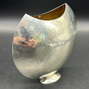 A.P.R. Scully Sterling Silver Vase London 1998 Hand-Hammered Modern Design 925 - Picture 1 of 7