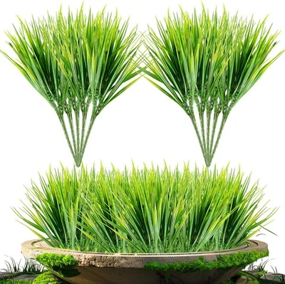 10 Artificial Grass Plant Outdoors Faux Fake Wheat Grass Decor UV Resistant - Image 1 of 4