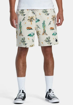 NUEVO RVCA Escape Estampado Elástico 17" Grande Baúl Carga Pantalones Cortos Gráfico M2011REP Foto 1 de 4