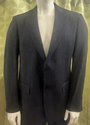 40 R [48 ITALIA] TRAJE JOHN VARVATOS 2 Botones Negro Rayas 100% LANA W34 L32 Foto 1 de 4