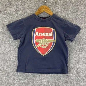 Arsenal T-Shirt Kids Size 8-9 Blue Short Sleeve Logo Summer Unisex - Picture 1 of 9