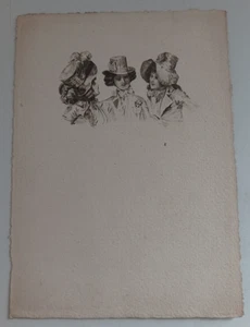 MENÜ STARKES WASSER "3 FIGUREN MIT HUT" Gravur REVELLAT - Bild 1 von 1