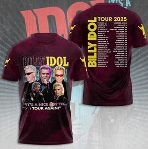 Camiseta Billy Idol It's A Nice Day To Tour Again 2025 impresa en 3D - Imagen 1 de 3
