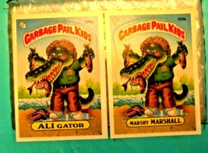 1986 Garbage Pail Kids 100a ALI GATOR  & 100b MARSHY MARSHALL  SEARIES 3 - Picture 1 of 2