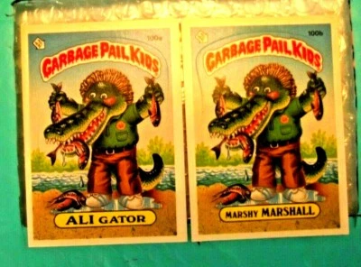 1986 Garbage Pail Kids 100a ALI GATOR  & 100b MARSHY MARSHALL  SEARIES 3 - Image 1 of 2