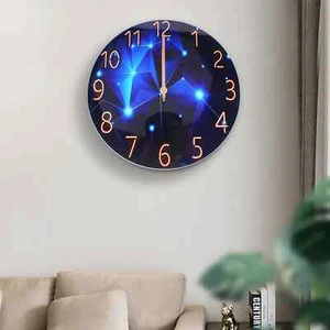 Orologio da parete grande diamantato moderno decorativo blu rotondo interno silenzioso orologio da parete - Foto 1 di 6