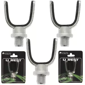 CARP FISHING ROD BUTT REST STAINLESS STEEL ' U ' BUTT ROD POD RESTS X 3 - Picture 1 of 1