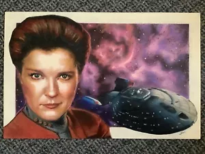 STAR TREK CAPTAIN JANEWAY ORIGINAL ARTWORK PASTELS 2013 B. LENNEY - Foto 1 di 2