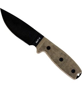 Ontario Knife Company, Rat-3, Fixed 3.69" Blade with Leather Sheath