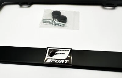 F-Sport Satin Black LEXUS License Plate Frame Stainless Steel with Black Chrome - Image 1 of 4