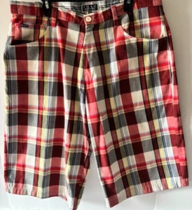 Pham Street Cottons pantaloncino uomo 40 rosso navy bianco plaid skate royal street wear - Foto 1 di 7