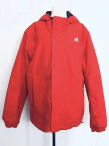 adidas Kids Unisex 11/12 Hooded Outerwear Red Lightweight Jacket - Picture 1 of 6