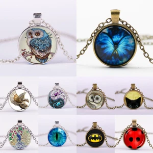 Fashion Style Vintage Jewelry Cabochon Pendant Tibetan Silver Chain Necklace - Picture 1 of 55