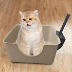 Open Top Pet Litter Tray with Cat Litter Scooper Splashproof Cat Litter Box