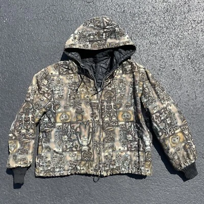 Vintage 50's Reversible Bomber Zip Hoodie Jacket Floral Adult Medium Conmar 60's - Image 1 of 4