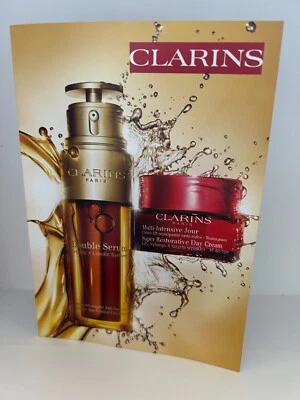 25 Pack Clarins Double Serum +  Super Restorative Day Cream Sample Card - Image 1 of 3