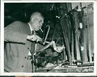 1943 Woodworker Pop Smooths Manzanita Branch Shaped Into Cane Crafts 7X9 Photo