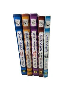Diary Of A Wimpy Kid Book Lot Hard Cover and Paperback 5 pc Lot - Picture 1 of 6