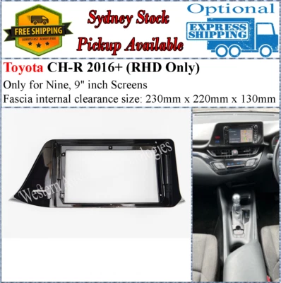 For 9 Nine Inch Screen Fascia facia Fits Toyota CHR CH-R 2016+ Dash Kit- - Image 1 of 4