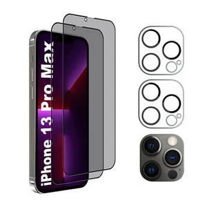 2 Pièces Verre Trempé Anti-Compatible avec iPhone 13 Pro Max + 2 Pièces Camér... - Zdjęcie 1 z 9