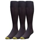 Gold Toe Men's Premium Over the Calf Canterbury Dress Socks, 3-Pack Black