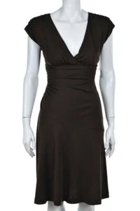 Vestido Diane Von Furstenberg talla 2 marrón vaina sólida sin mangas debajo de la rodilla - Imagen 1 de 10