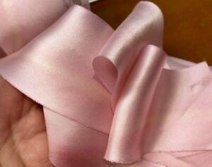 silk ribbon 2.5" on the bias hand dyed 1yd made in USA cherry blossom