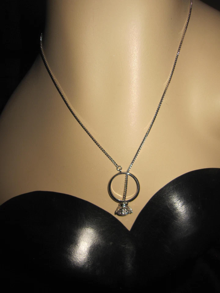 Betsey Johnson Engagement Ring Slider Necklace BB 17