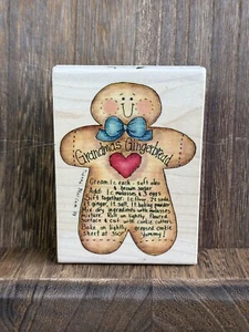Dianna Marcum Grandmas Favorite Recipe Gingerbread Cookie Rubber Stamp G4229 New - Picture 1 of 6