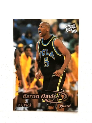 Baron Davis 1999 Press Pass #3 RC UCLA Bruins Charlotte Hornets Warriors Knicks - Image 1 of 2