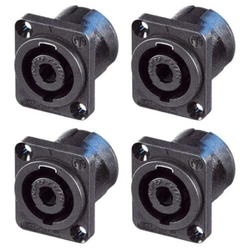 4x Neutrik NL4MPXX 4 polos Speakon chasis montaje en panel conector terminal de altavoz Foto 1 de 1