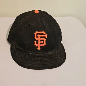New Era San Francisco Giants Hat Cap Size 7 1/4 Fitted Black On Field MLB Bay - Picture 1 of 8