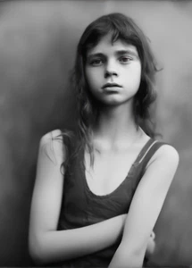 ACEO e9Art vintage photography art girl woman contemplative portrait collectible - Picture 1 of 2