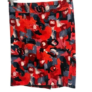Vanessa Virginia Anthropologie Red Gray Corduroy Design Skirt Size 2 - Picture 1 of 4