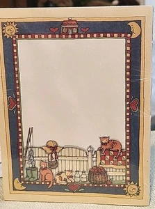 Vintage 1993 Main Street Presse Notizblock-UNGEÖFFNET Susan Winget Gartentor, Katzen, 5x7 - Bild 1 von 4