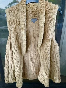 WATSON x WATSON Soft 100% Rabbit Fur Ethical Waterfall Gilet Vest Sz M - Picture 1 of 11