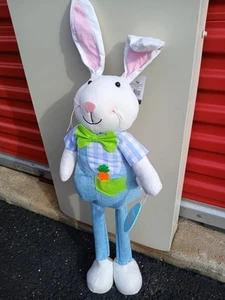 Plush Easter Bunny With Carrot Decor Large 28”Tall Rabbit Stands Alone - Picture 1 of 7