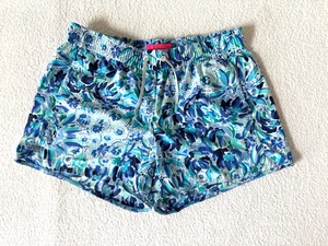 Lilly Pulitizer Womens Colorful Floral Shorts Sz S Blue Elastic Waist Drawstring - Picture 1 of 14